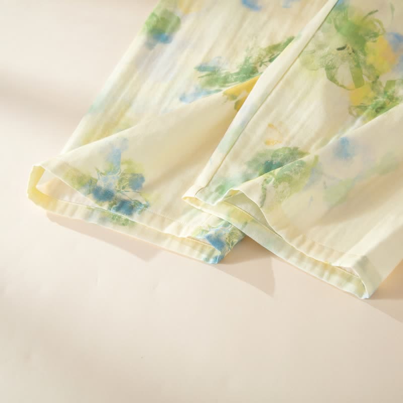 Pyjama-Set aus Baumwollgaze mit Blumenmuster und Rüschen - image 11