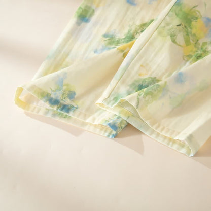 Pyjama-Set aus Baumwollgaze mit Blumenmuster und Rüschen - image 11