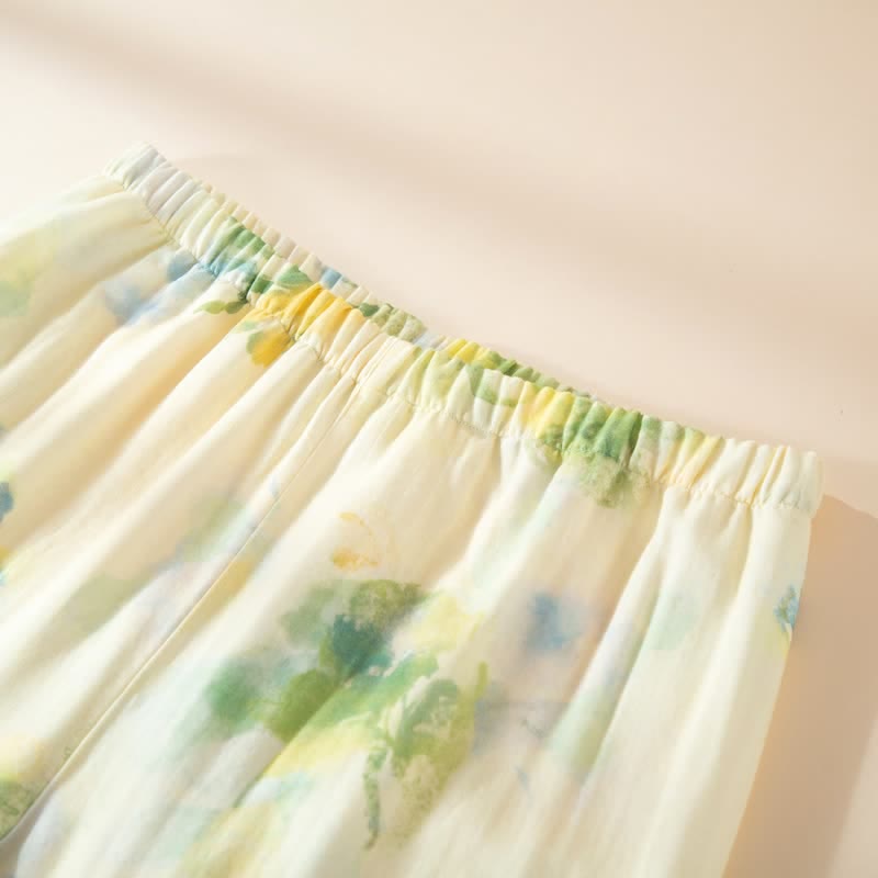 Pyjama-Set aus Baumwollgaze mit Blumenmuster und Rüschen - image 10
