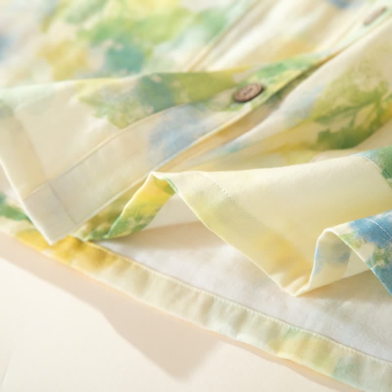 Pyjama-Set aus Baumwollgaze mit Blumenmuster und Rüschen - image 9