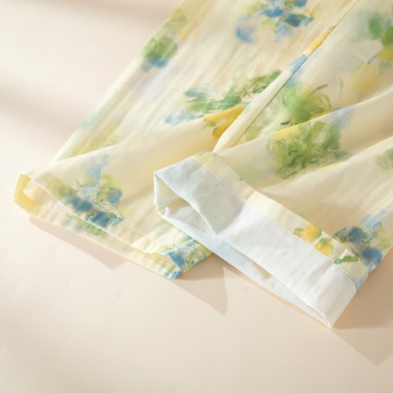 Pyjama-Set aus Baumwollgaze mit Blumenmuster und Rüschen - image 12
