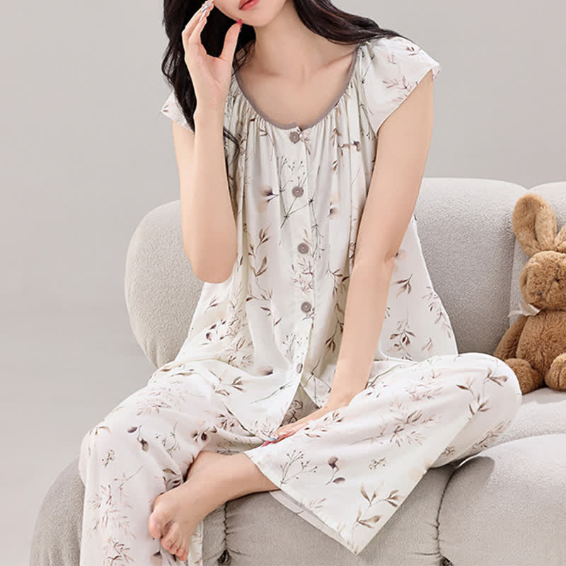 Elegantes Loungewear-Set mit Knopfleiste in Astform - image 1