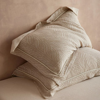 Kissenbezüge im Jacquard-Weizen-Stil (2 Stück) - Hellbraun - 48 cm x 74 cm - image 0