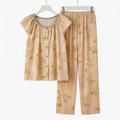 Refresh Pastel Floral Loungewear Set - Aprikose - XXL - image 0