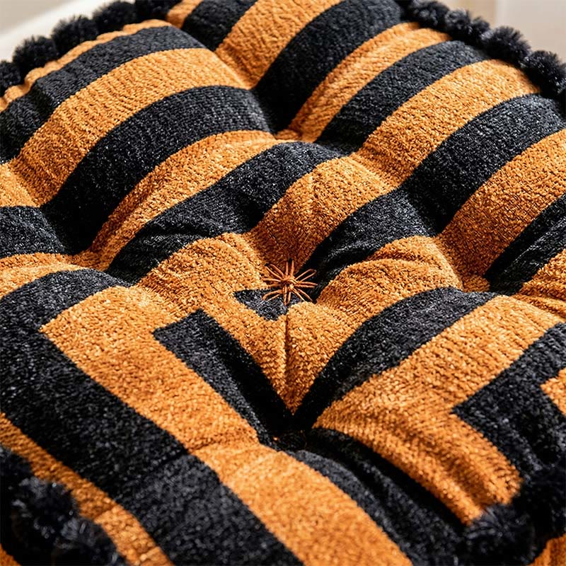 Quadratisches Dekokissen aus gestreiftem Chenille - image 1