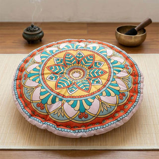 Mandala-Kissen im Boho-Stil mit Blumenmuster in Rosa - Rosa - 45 cm x 45 cm x 8 cm - image 0