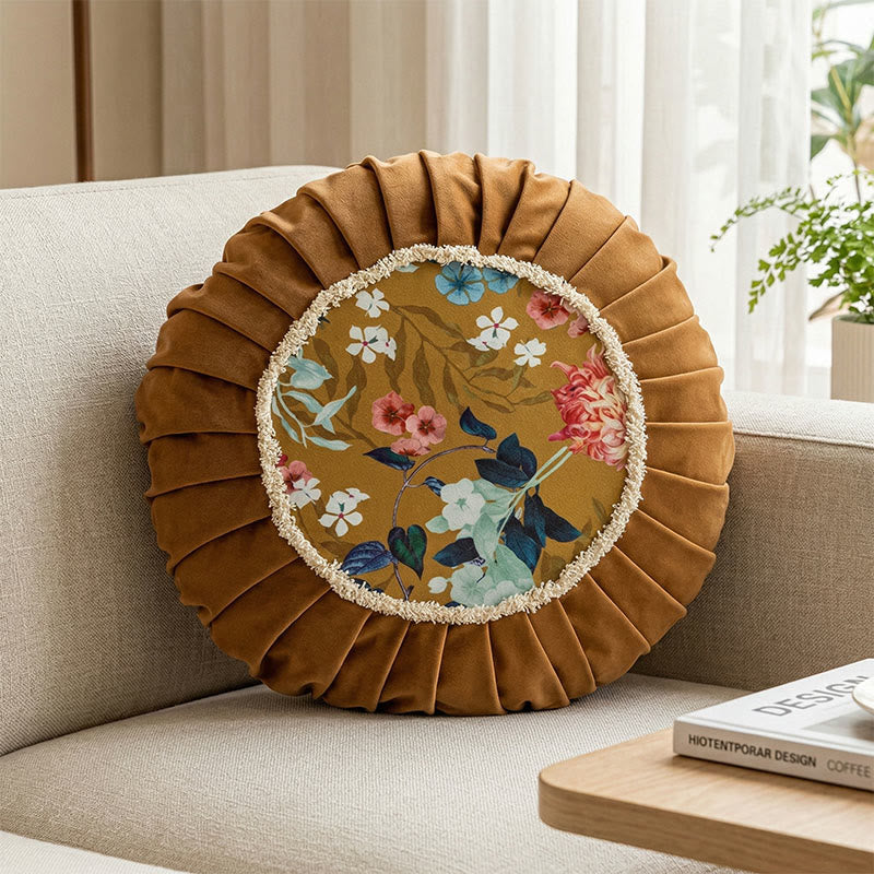 Vintage-Zierkissen mit chinesischem Blumenmuster - Braun - 45 cm x 45 cm x 15 cm - image 3