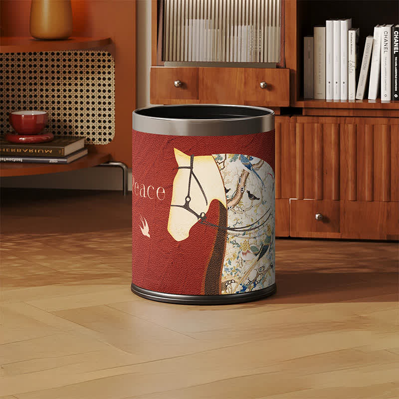 Mülleimer aus Leder mit Litschi-Textur (Reitsportart) - image 7