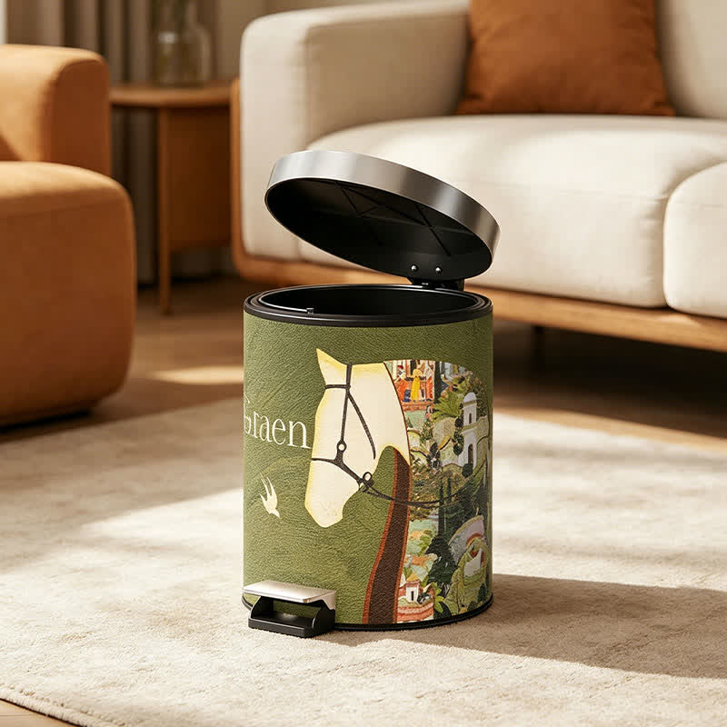Mülleimer aus Leder mit Litschi-Textur (Reitsportart) - image 4
