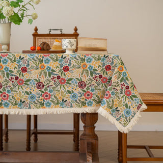 Tischdecke aus Baumwoll-Leinen-Jacquard mit Blumenmuster - 140cm x 300cm - image 0