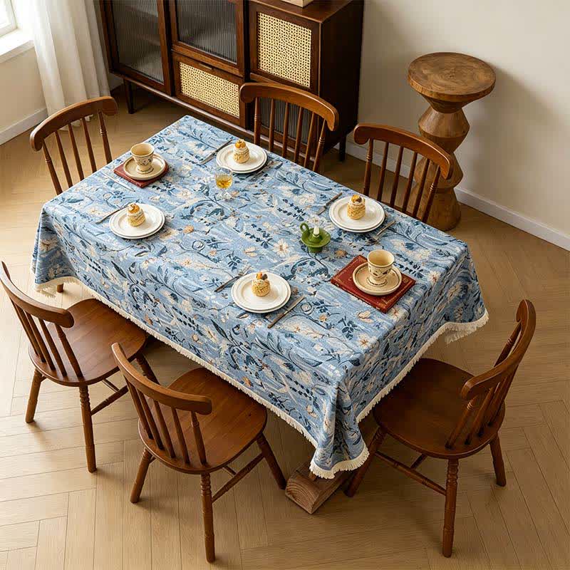 Tischdecke mit Jacquard-Motiv „Ruhiger Garten“ (Ölgemälde) - image 1