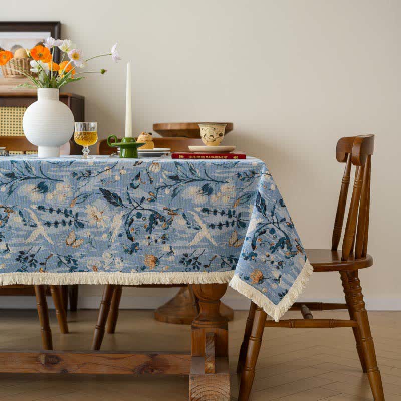 Tischdecke mit Jacquard-Motiv „Ruhiger Garten“ (Ölgemälde) - 140cm x 300cm - image 0