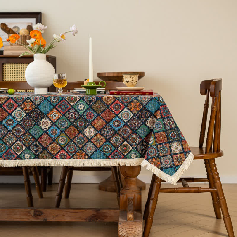 Tischdecke „Exotische Kaleidoskop-Mandala-Jacquard“ - 140cm x 300cm - image 0