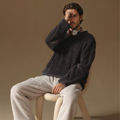Partner-Pyjamas aus minimalistischem Flanell - Dunkelgrau - Männer - 3XL - image 2