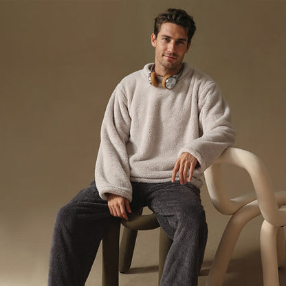 Partner-Pyjamas aus minimalistischem Flanell - Hellgrau - Männer - 3XL - image 5
