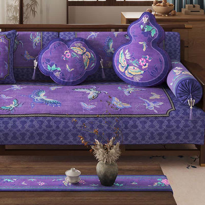 Sofaschutzhülle mit orientalischem lila Schmetterlingsmuster - image 2