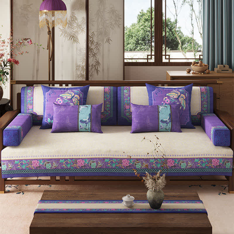 Sofabezug mit orientalischem Vintage-Blumenmuster - 110cm x 300cm - image 0