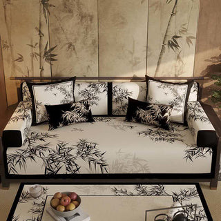 Vintage-Sofabezug aus orientalischen Bambusblättern - Sofaschutz - 110cm x 280cm - image 0