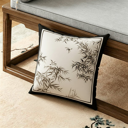 Vintage-Sofabezug aus orientalischen Bambusblättern - Dekokissen - 45cm x 45cm - image 4