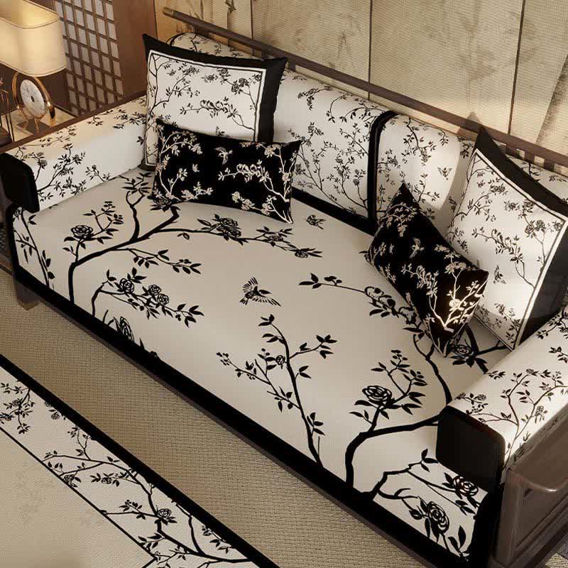 Sofabezug im Vintage-Stil mit orientalischen Zweigen und Blumen - image 1