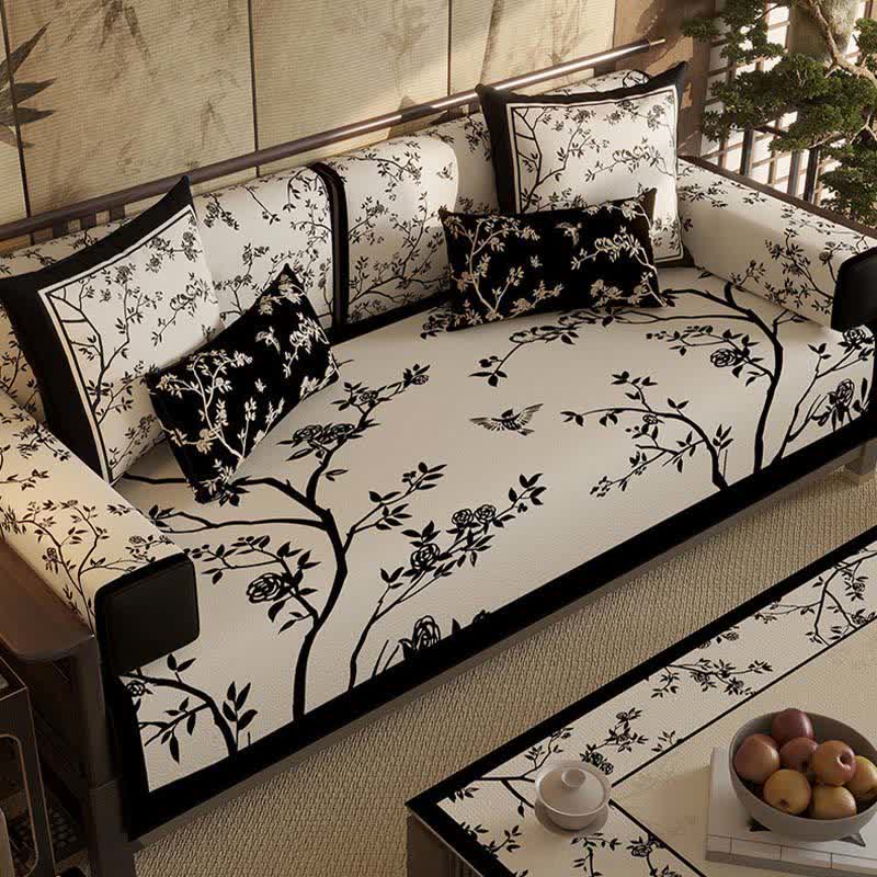 Sofabezug im Vintage-Stil mit orientalischen Zweigen und Blumen - image 2
