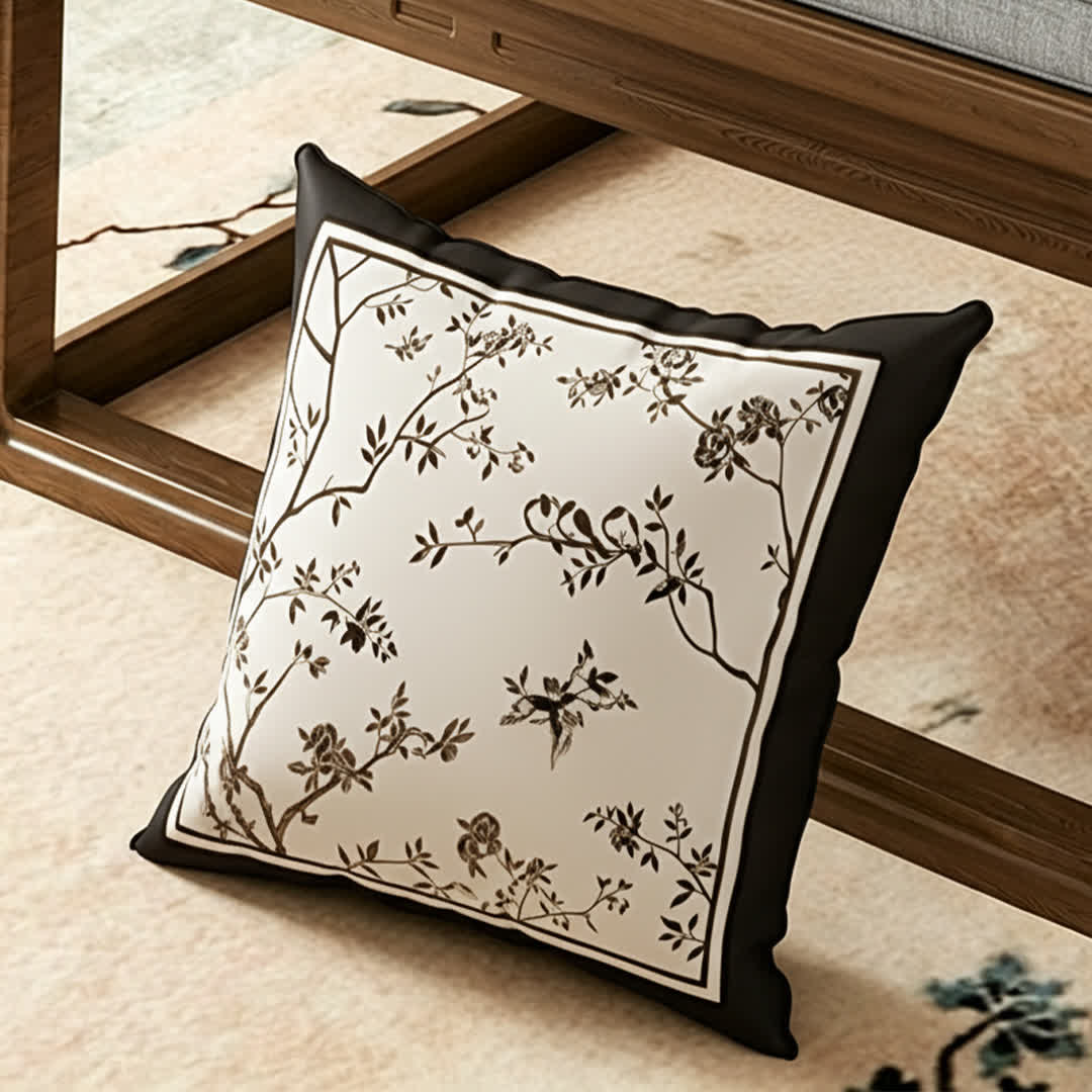Sofabezug im Vintage-Stil mit orientalischen Zweigen und Blumen - Dekokissen - 45cm x 45cm - image 5