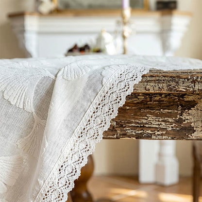 Elegante Tischdecke mit Ginkgoblatt-Jacquardmuster - image 2