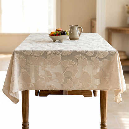 Elegante Tischdecke mit Ginkgoblatt-Jacquardmuster - image 5