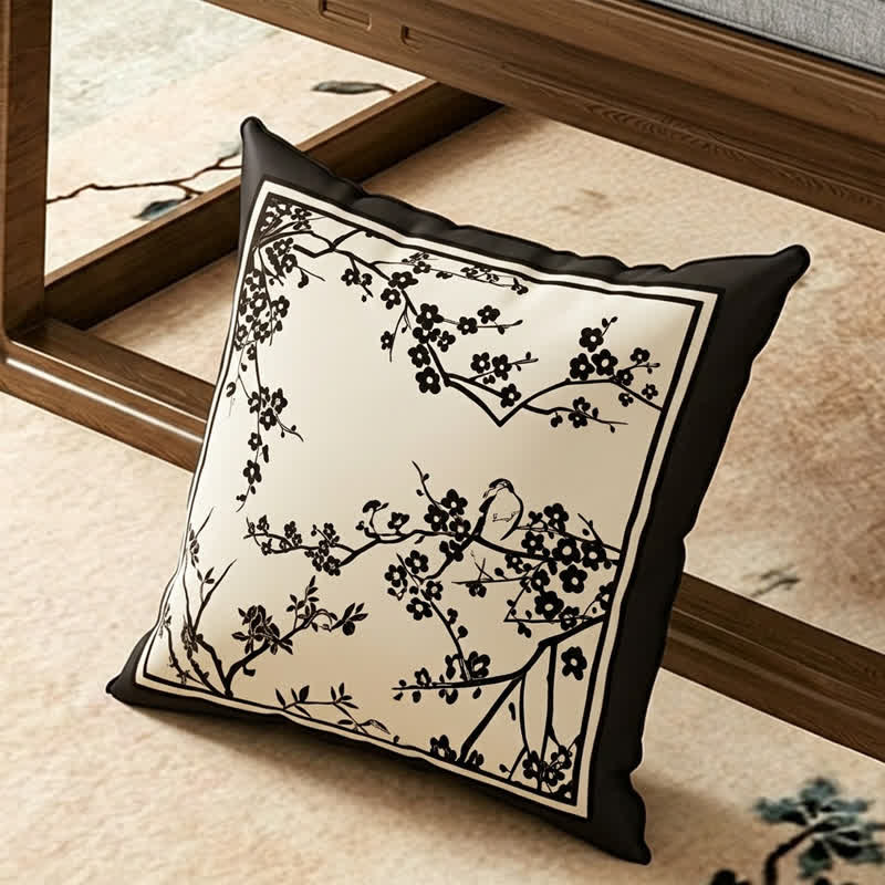 Vintage Pflaumenblüten-Sofabezug - Dekokissen - 45cm x 45cm - image 2
