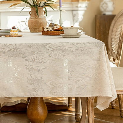 Tischdecke mit Blattmuster und Jacquard-Design - 140cm x 260cm - Beige - image 2