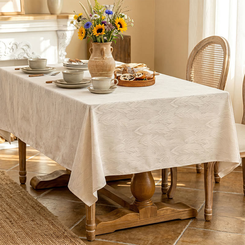 Tischdecke mit Blattmuster und Jacquard-Design - image 3