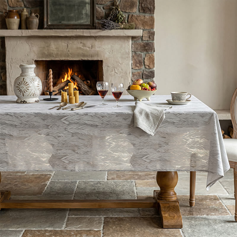 Tischdecke mit Blattmuster und Jacquard-Design - image 6