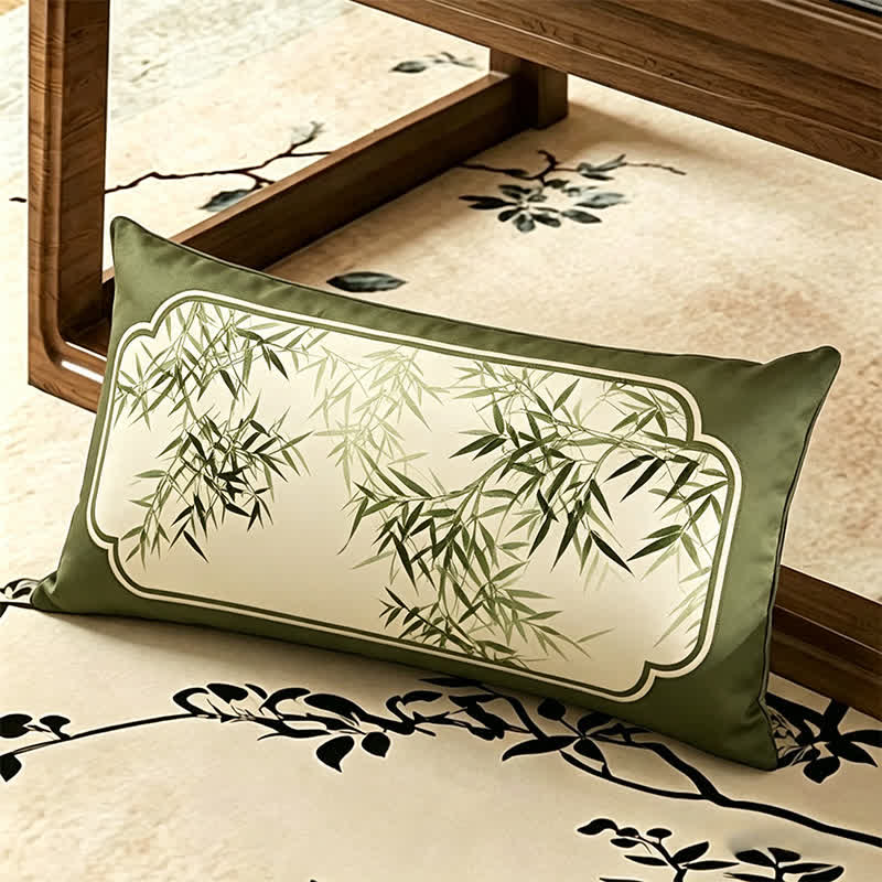 Sofabezug im Vintage-Stil mit grünem Bambusblatt - Dekokissen - 30cm x 50cm - image 4