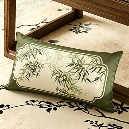 Sofabezug im Vintage-Stil mit grünem Bambusblatt - Dekokissen - 30cm x 50cm - image 4