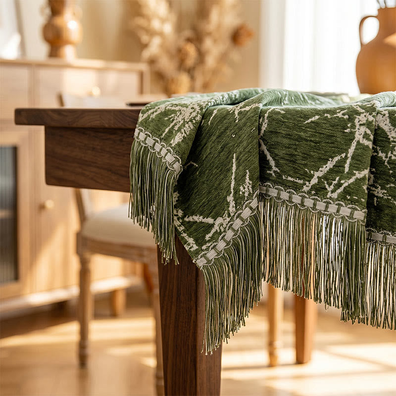 Vintage-Tischdecke aus Bambus-Jacquard mit Quasten - image 2