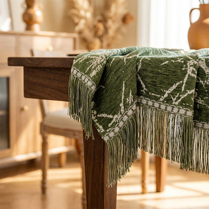 Vintage-Tischdecke aus Bambus-Jacquard mit Quasten - image 2