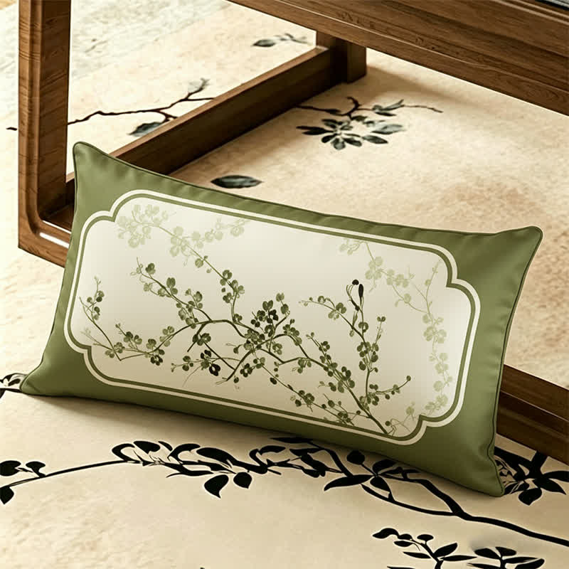 Sofabezug in Vintage-Grün mit Pflaumenblütenmuster - Dekokissen - 30cm x 50cm - image 3