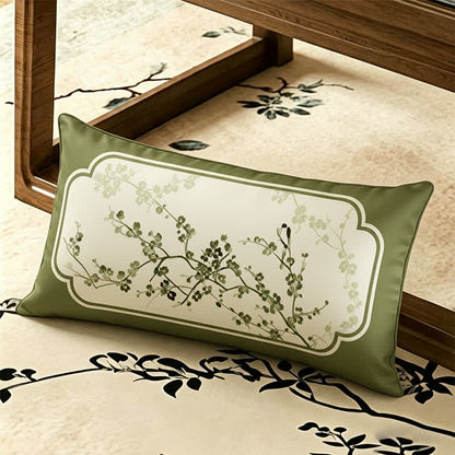 Sofabezug in Vintage-Grün mit Pflaumenblütenmuster - Dekokissen - 30cm x 50cm - image 3