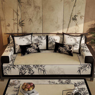 Vintage-Sofabezug aus elegantem Bambusblatt - Sofaschutz - 110cm x 280cm - image 0