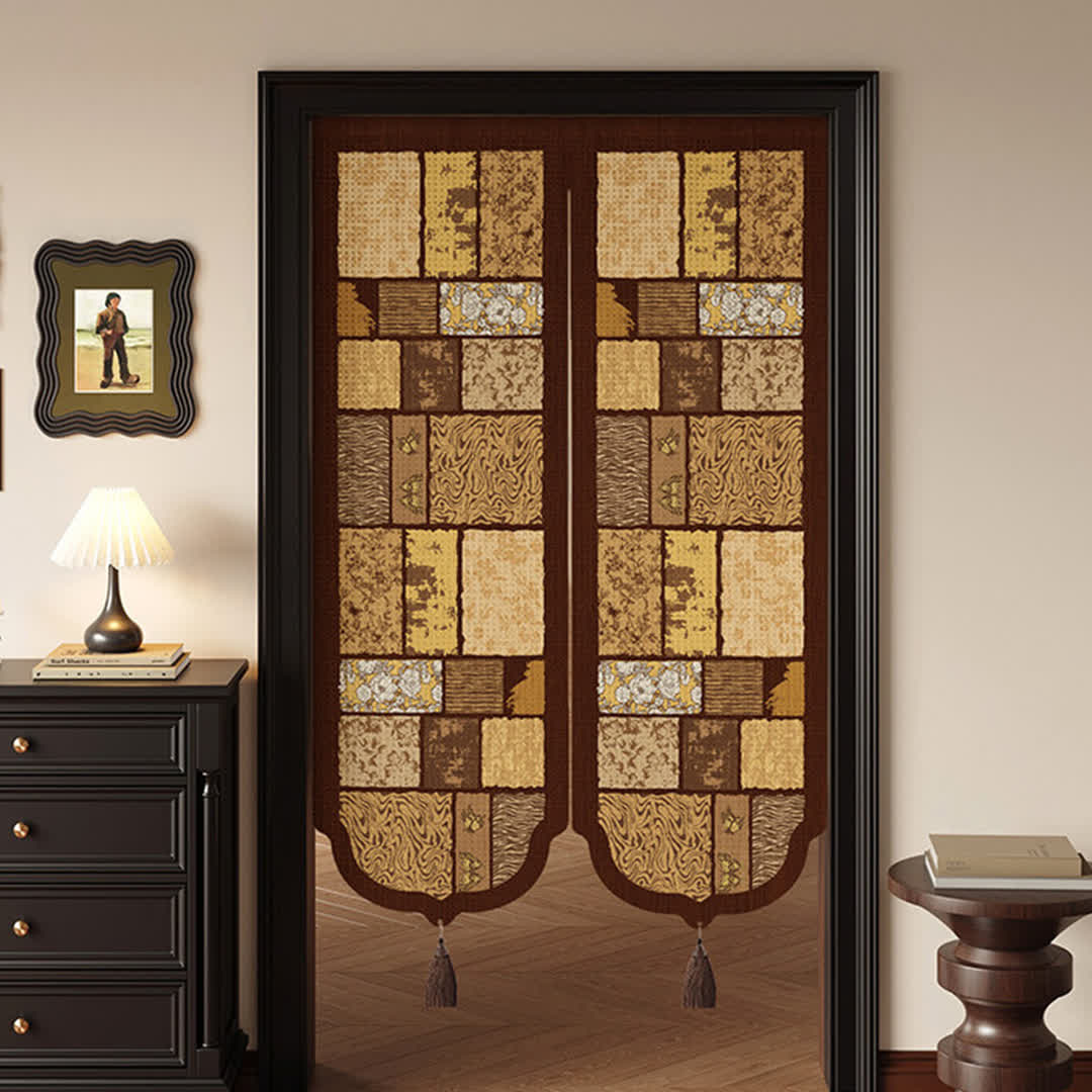 Vintage-Raumteiler-Türvorhang in Holzoptik - image 0