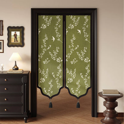 Vintage-Raumteiler-Türvorhang mit botanischem Flair - 39 Zoll breit x 140cm L - image 0