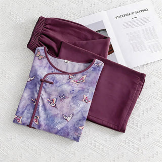 Loungewear-Set „Lila Schmetterling“ im orientalischen Stil - Lila - M - image 0