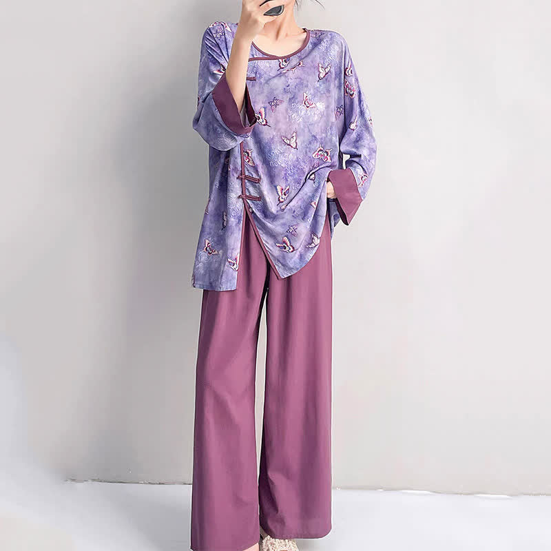 Loungewear-Set „Lila Schmetterling“ im orientalischen Stil - image 4