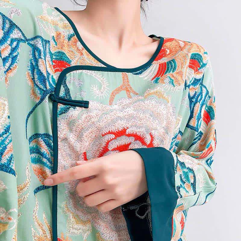 Loungewear-Set im Retro-Blumen-Stil mit orientalischem Flair - image 7