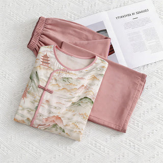 Loungewear-Set im orientalischen Stil - Rosa - M - image 0