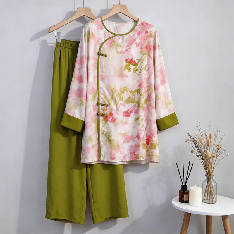 Pyjama-Set im orientalischen Kirschblüten-Design - image 6