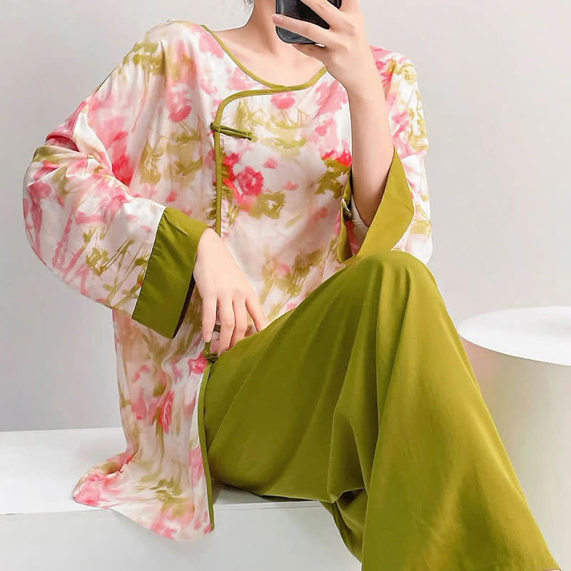 Pyjama-Set im orientalischen Kirschblüten-Design - image 4