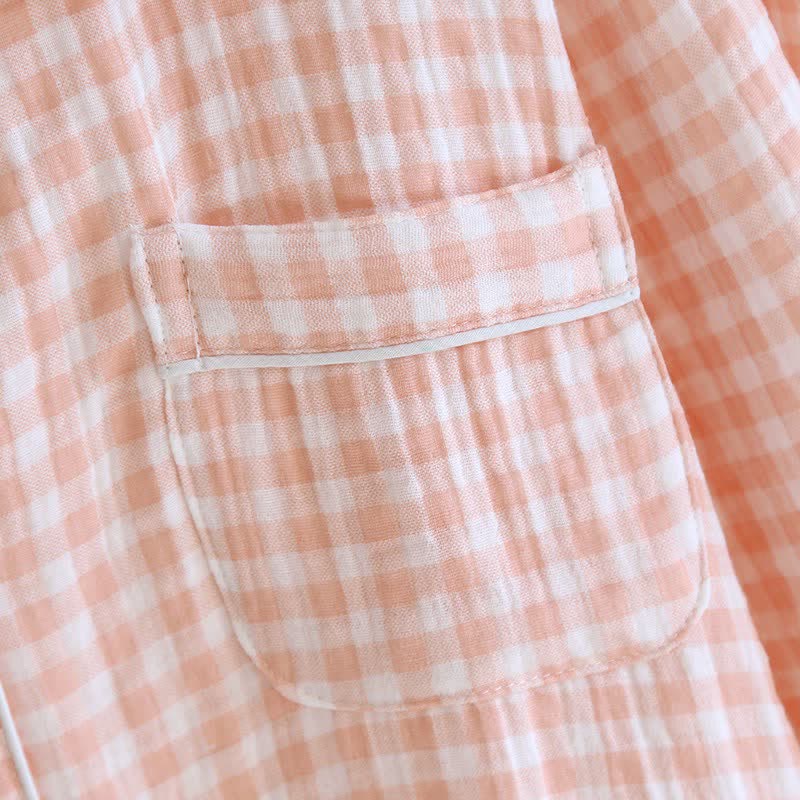 Gingham-Pyjama-Set aus reiner Baumwolle - image 6