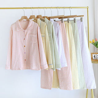 Gingham-Pyjama-Set aus reiner Baumwolle - image 0