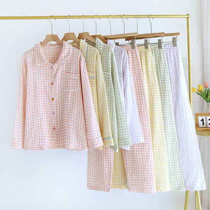 Gingham-Pyjama-Set aus reiner Baumwolle - image 0